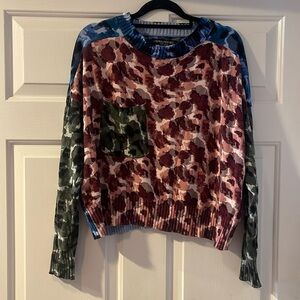 Central Park West multi color print sweater M/L